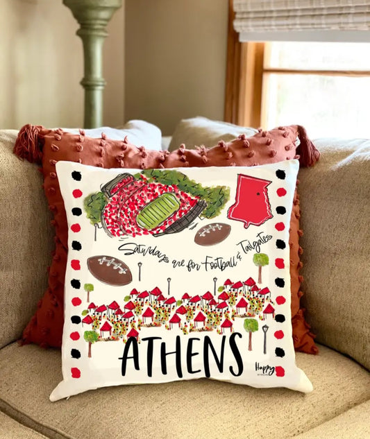 Athens, Ga. Double Sided Pillow