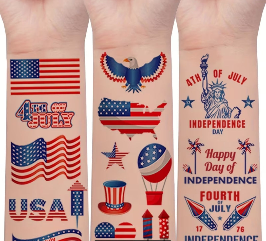 America Independence Day Temporary Tattoos