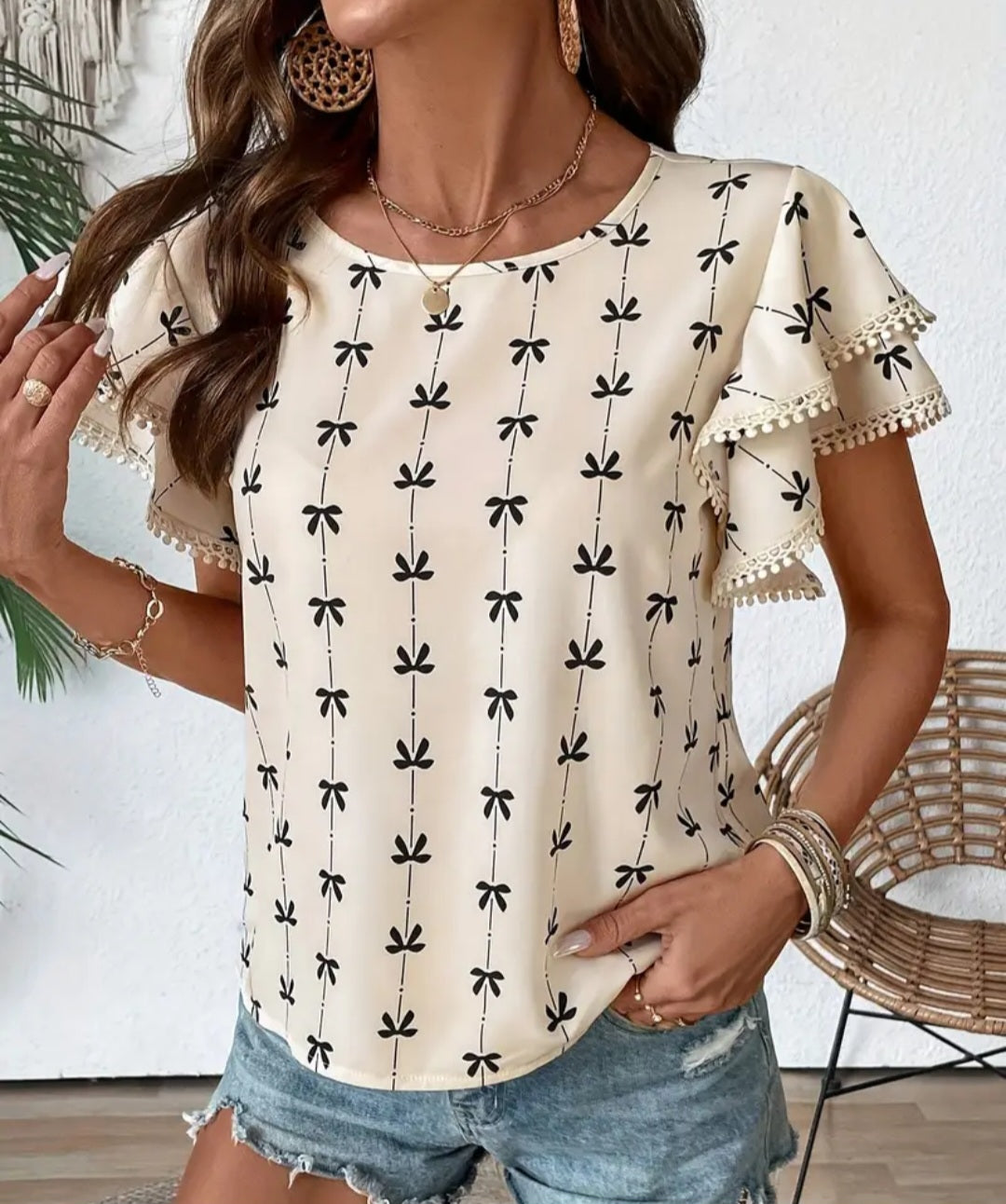 Bow Pattern Blouse