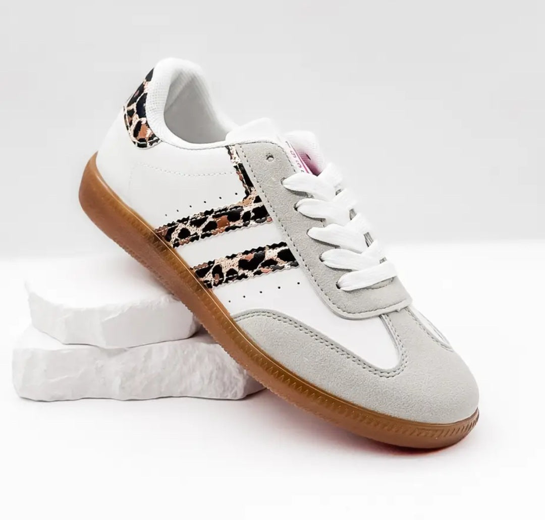 Stockholm Sneaker in White/Leopard
