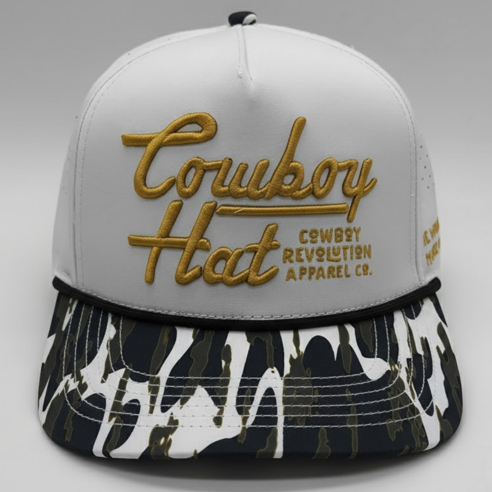 Cowboy Revolution Atakapa Flatline - NOLA White “Cowboy Hat”