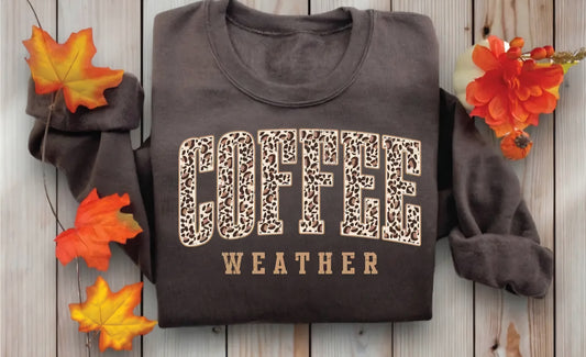 Coffee Weather Leopard Sweatshirt