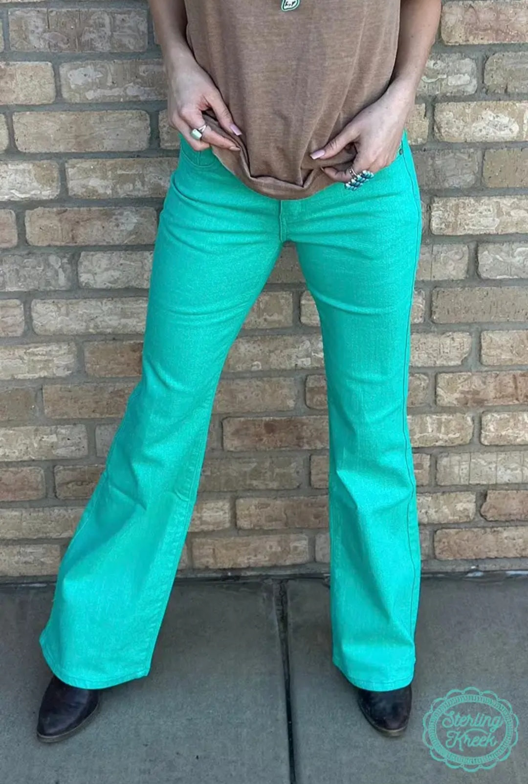 Sterling Kreek Walking West Denim Turquoise Pants