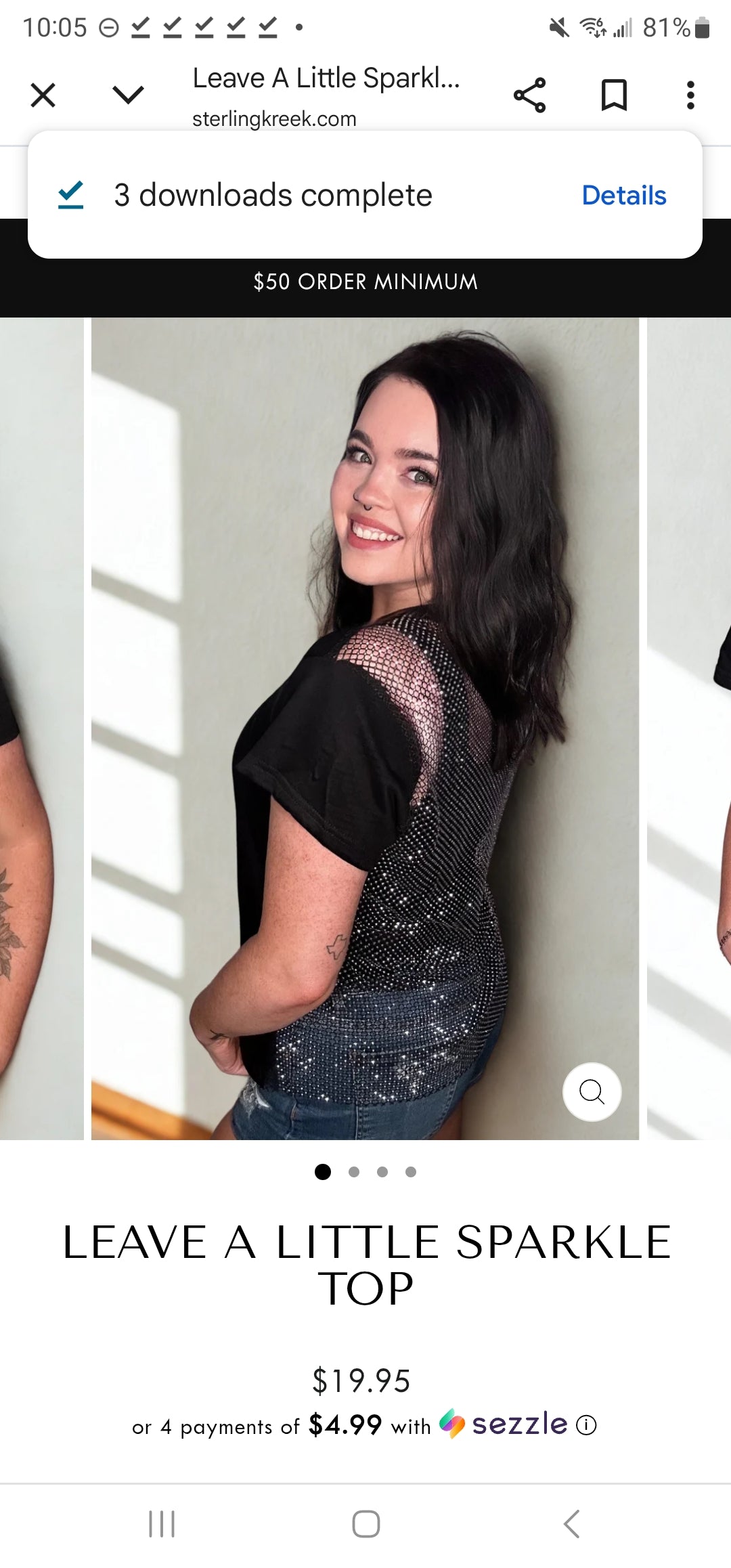 Sterling Kreek Leave A Little Sparkle Top