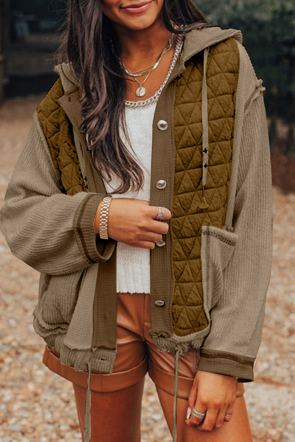 Green Quilted Patchwork Jacket