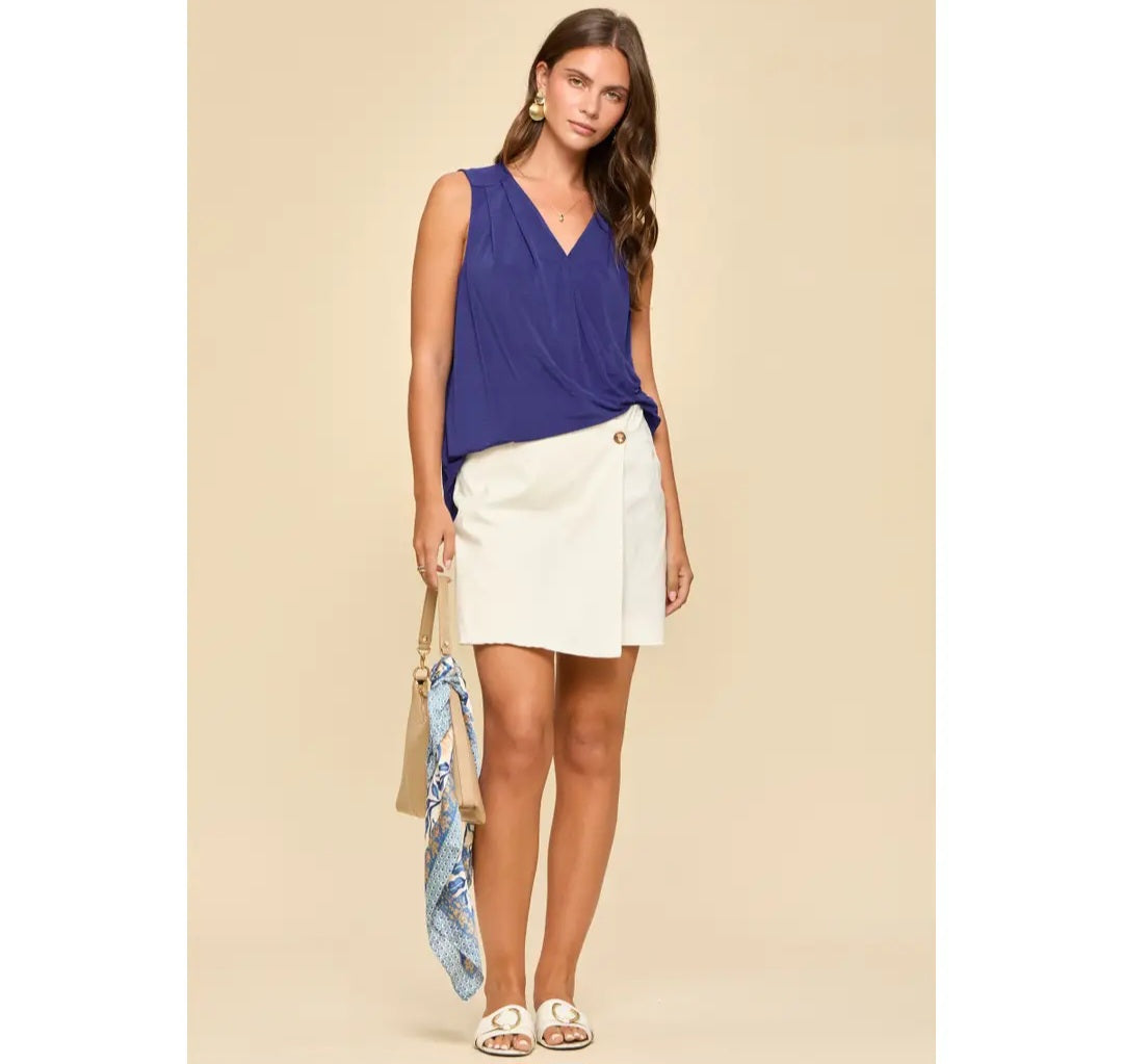 Dear Scarlett Surplice Neckline Sleeveless Top