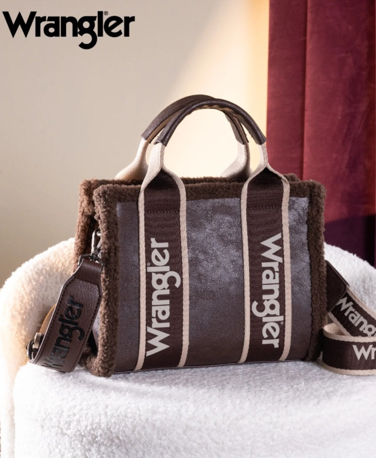 Wrangler Sherpa Small Canvas Tote/Crossbody