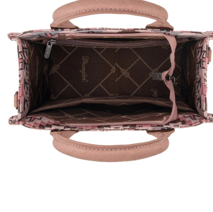 Wrangler Southwestern Pattern Dual Sided Print- Tote Crossbody