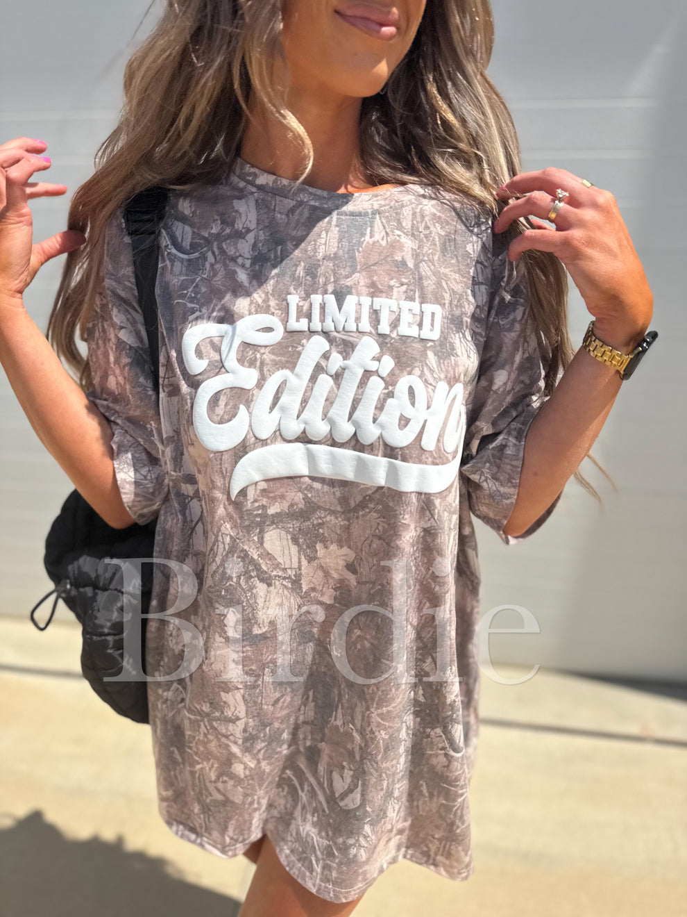 Birdie Limited Edition Vinyl Graphic on Dark Camo Tee