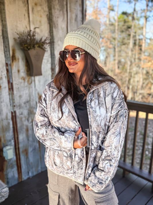 BIRDIE Cozy Cloud Jacket in Dark Camo