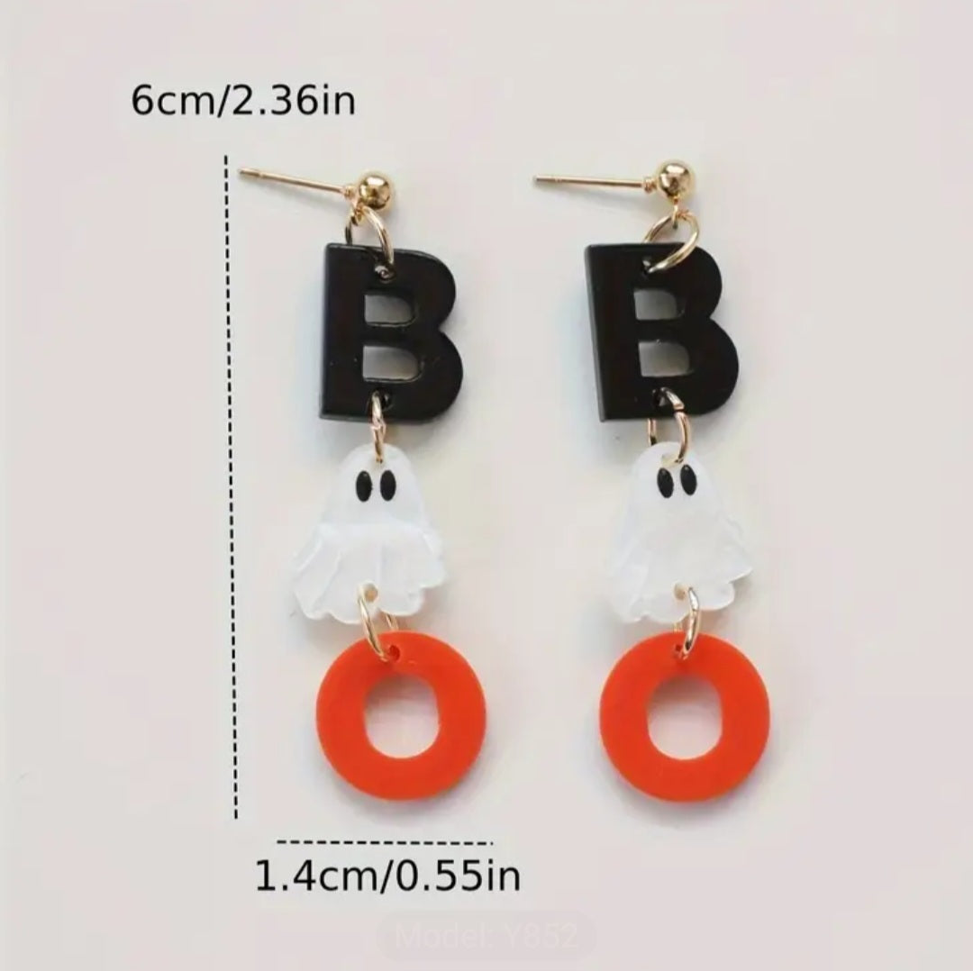 Halloween Boo Dangle Earrings