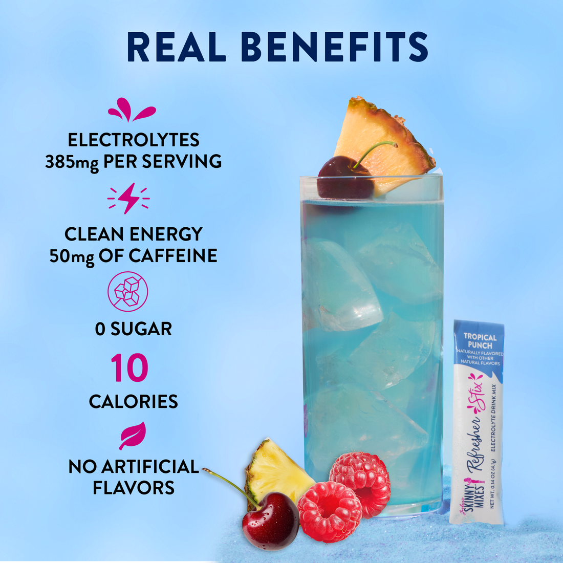 Skinny Mix Refresher Stix 16 CT.- Tropical Punch