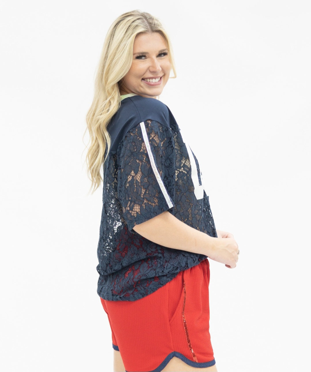 Grace and Emma Navy Lace USA Jersey