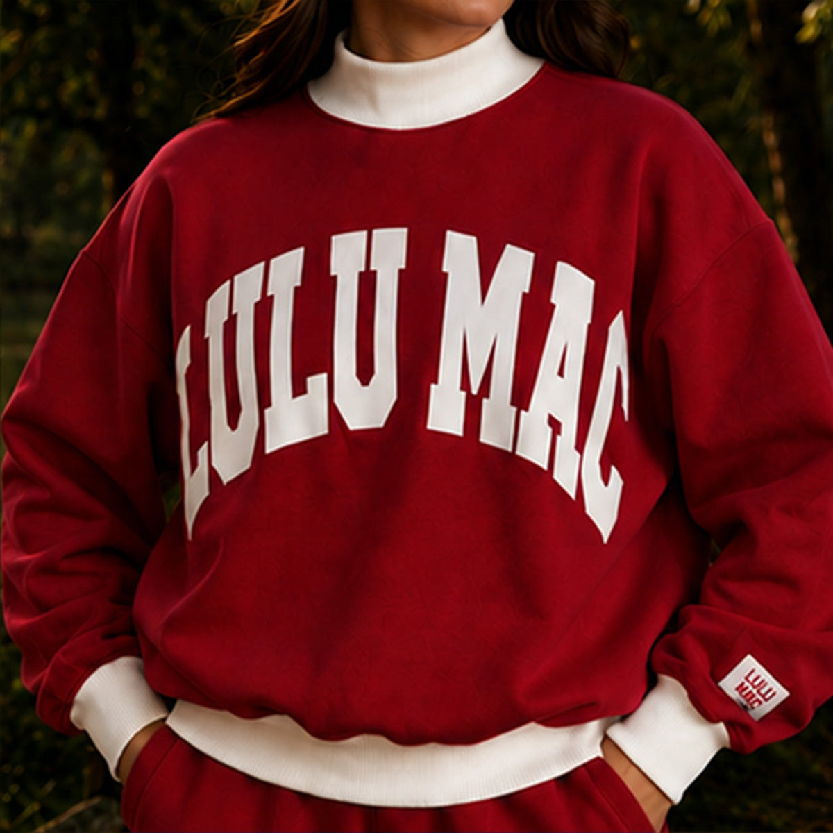 Lulu Mac Puff Mock Neck Sweatshirt