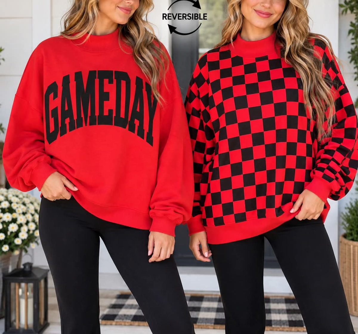 Red Checkered Reversible Gameday
