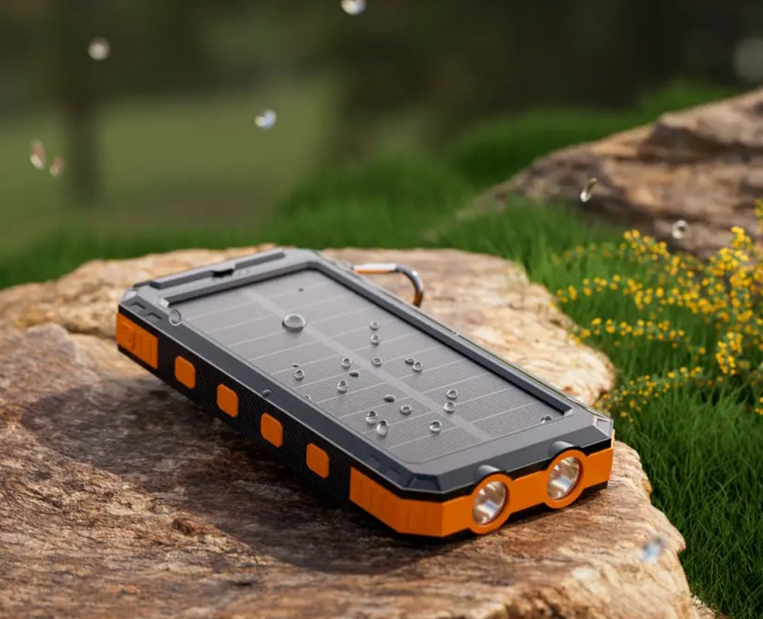 Solar Power Bank / 10,000 Mah/ Led and Compass