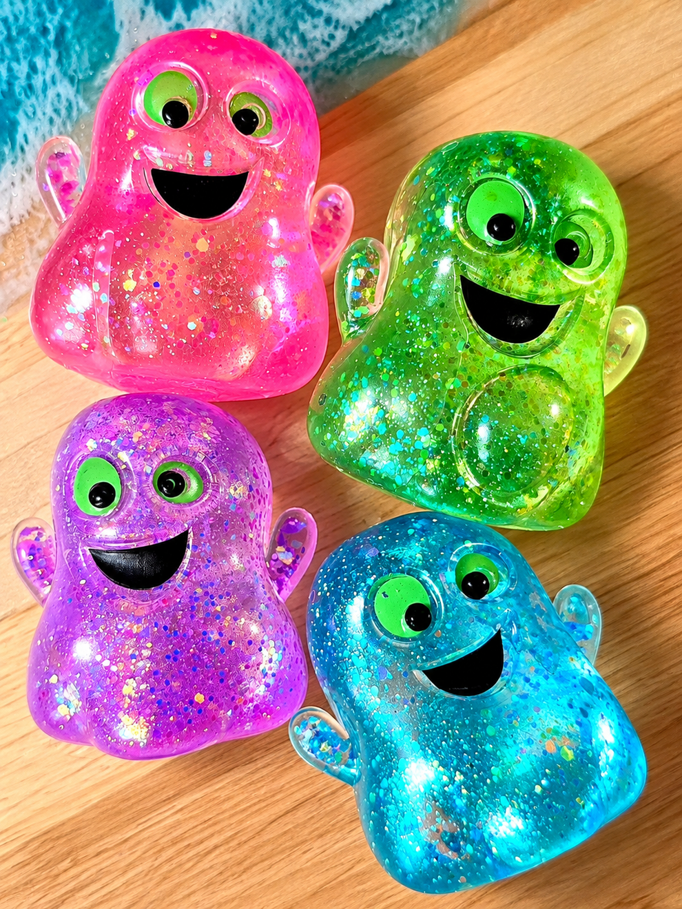 Halloween Happy Ghost Glitter Maltose Squishy
