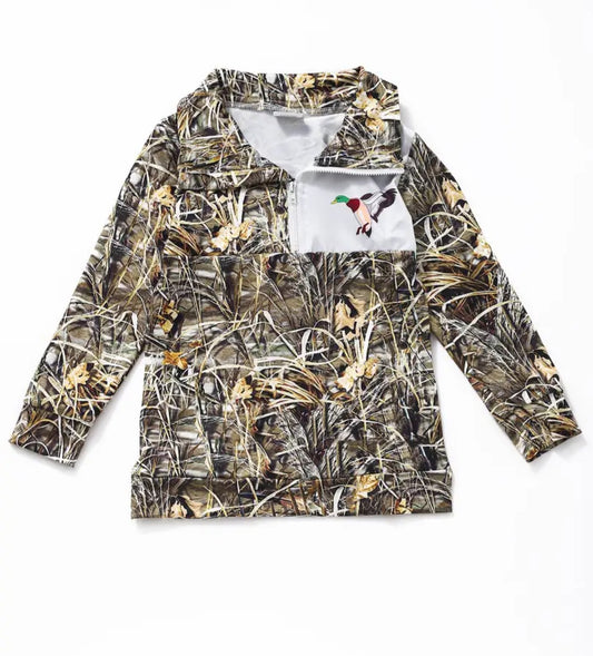 Boys Duck Zipper Hunting Pullover