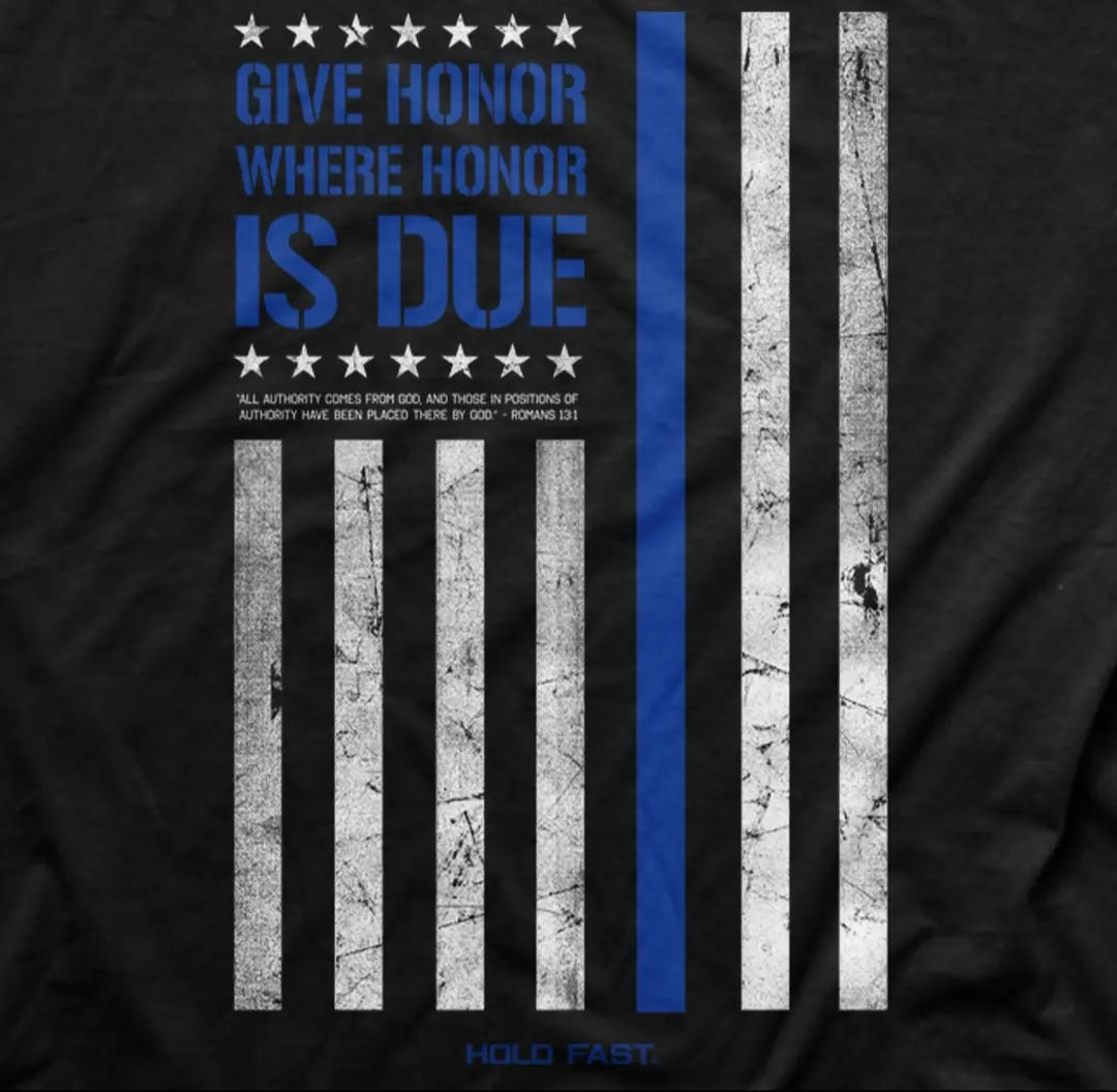 Kerusso Hold Fast Men's T- Shirt Police Flag