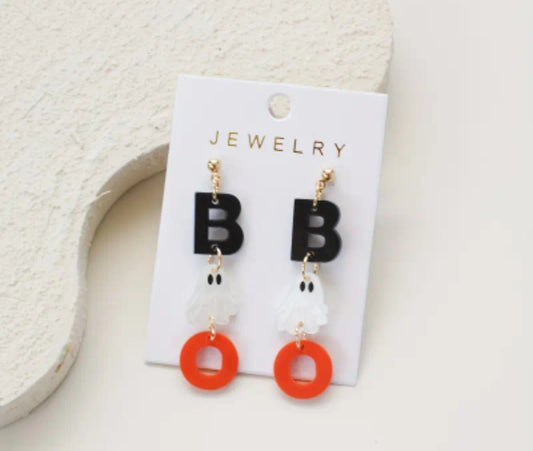 Halloween Boo Dangle Earrings