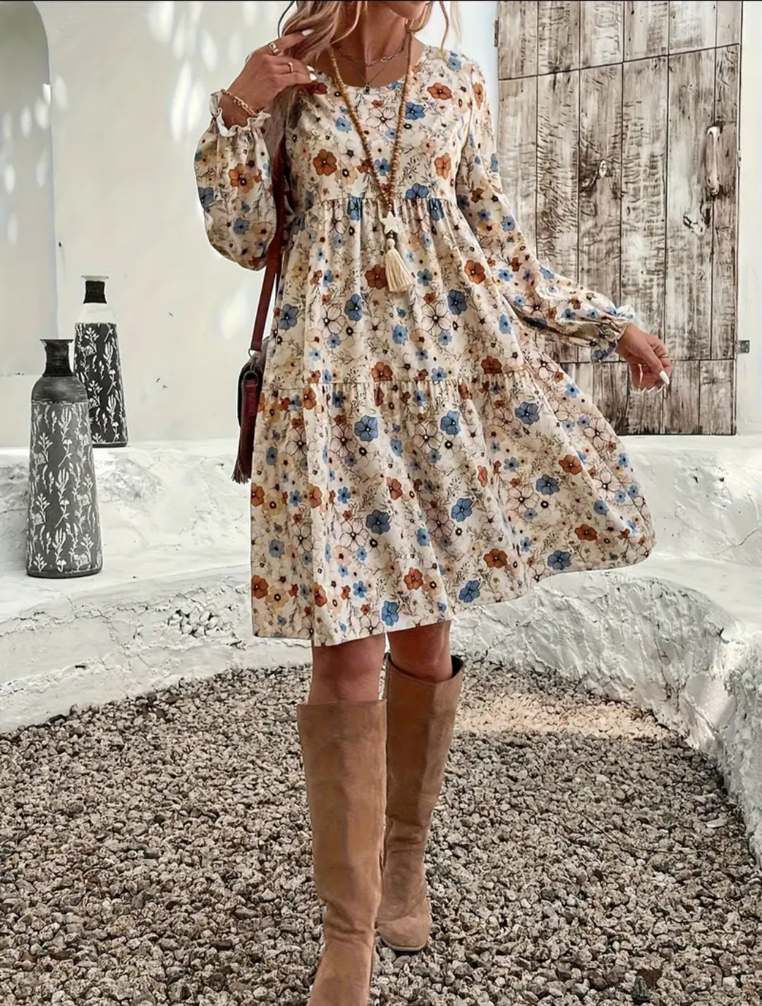 Women's Floral Print Fall Dress