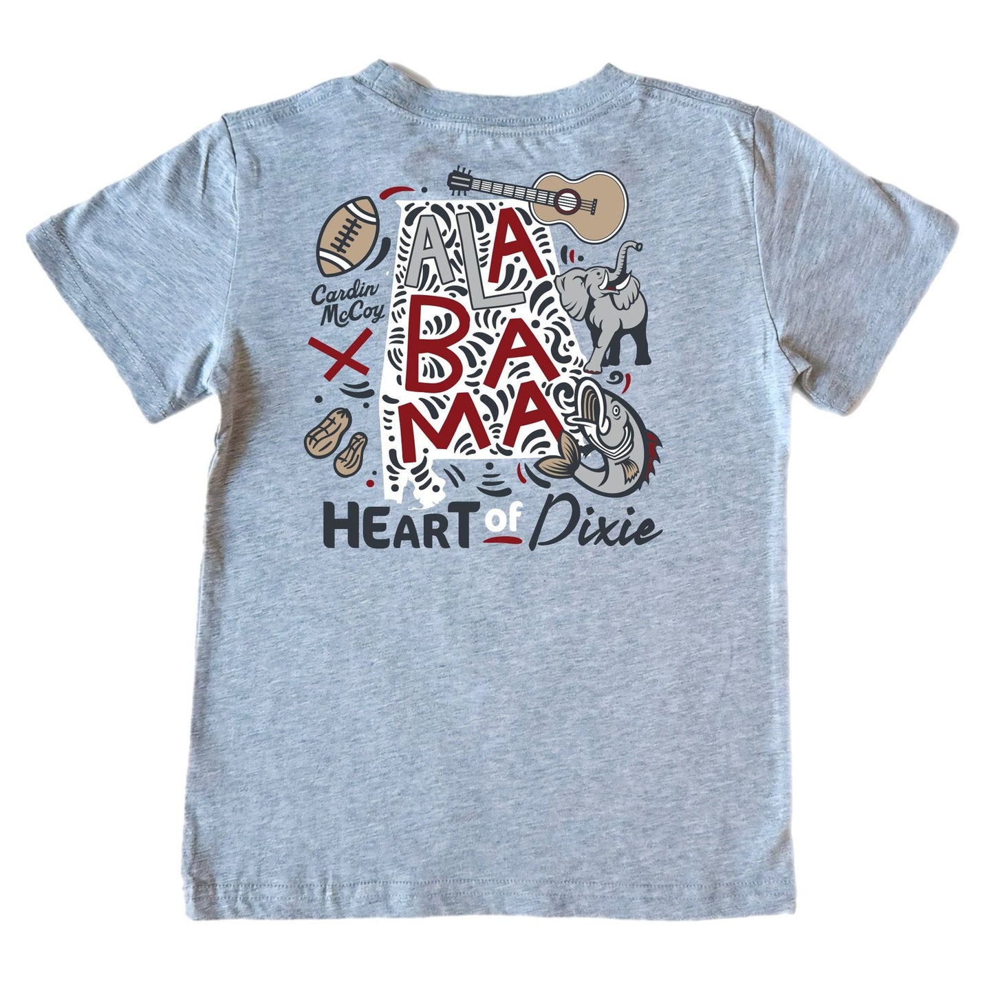 Cardin McCoy Kids' Heart of Dixie Crimson Short-Sleeve Tee