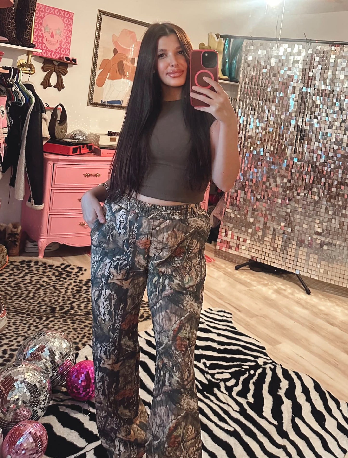 Wide Leg Camo Jogging Pants