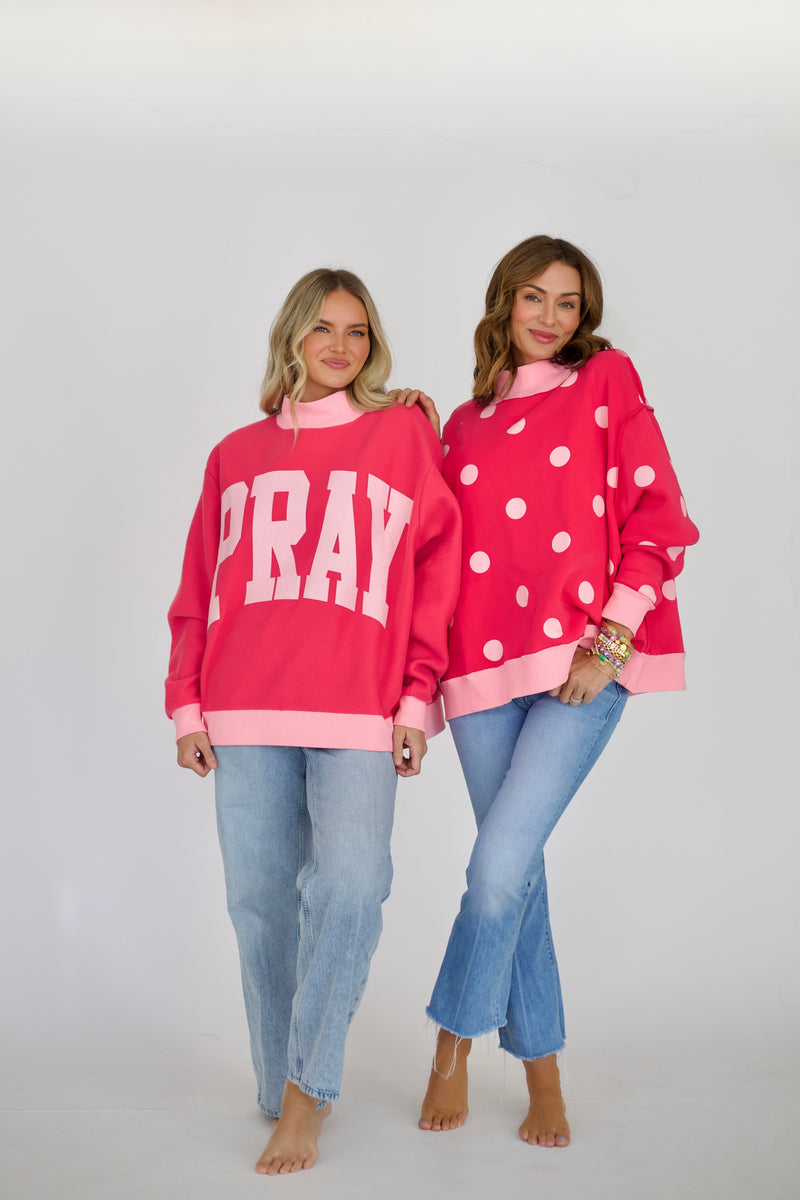 Poppy and Pine 2 sided Mock Neck Sweatshirt