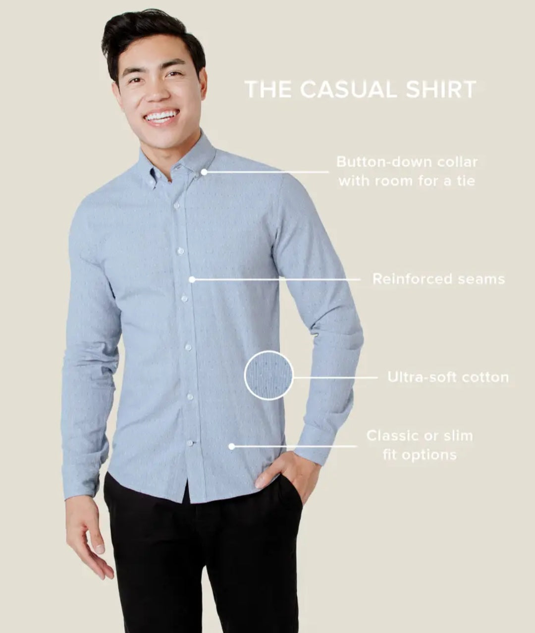 Mason Casual Untuckable Casual Fit Dress Shirt Navy - Alynn