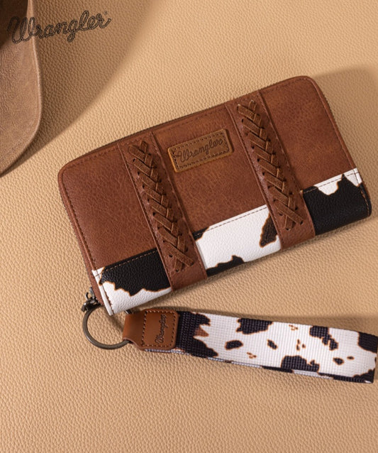 Wrangler Cow Print Wallet -Brown