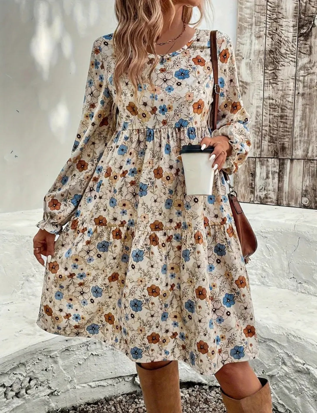 Women's Floral Print Fall Dress