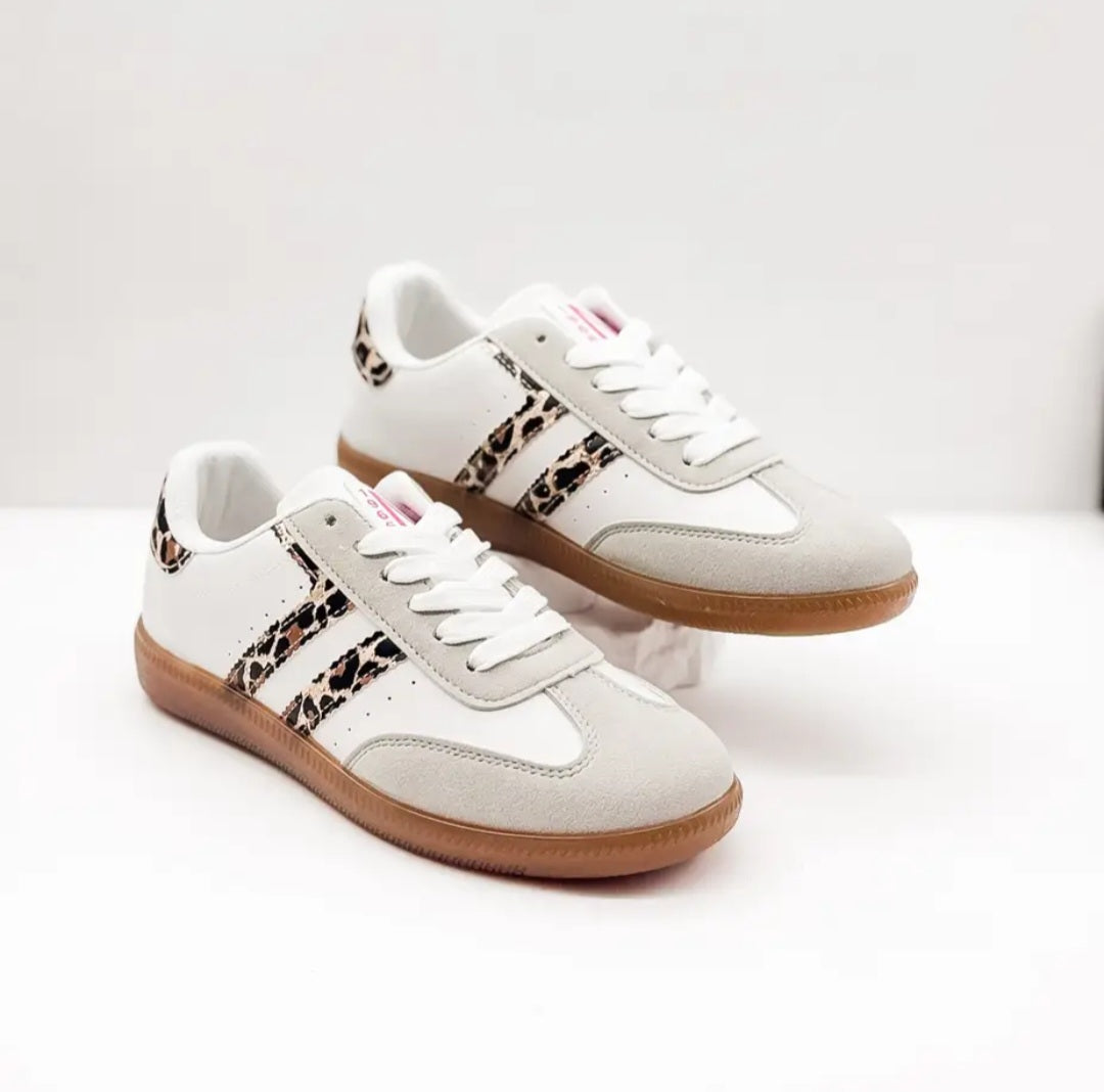 Stockholm Sneaker in White/Leopard