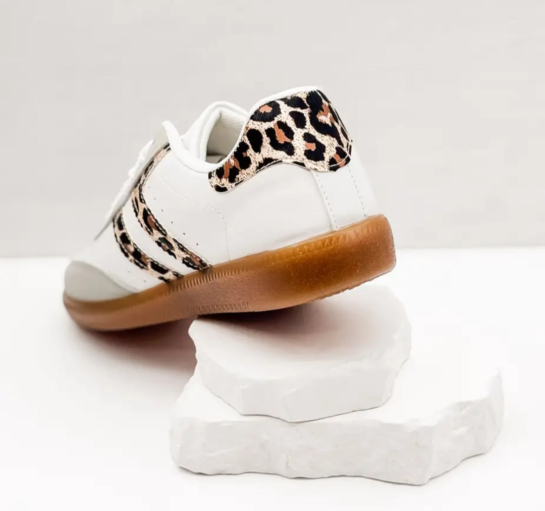 Stockholm Sneaker in White/Leopard