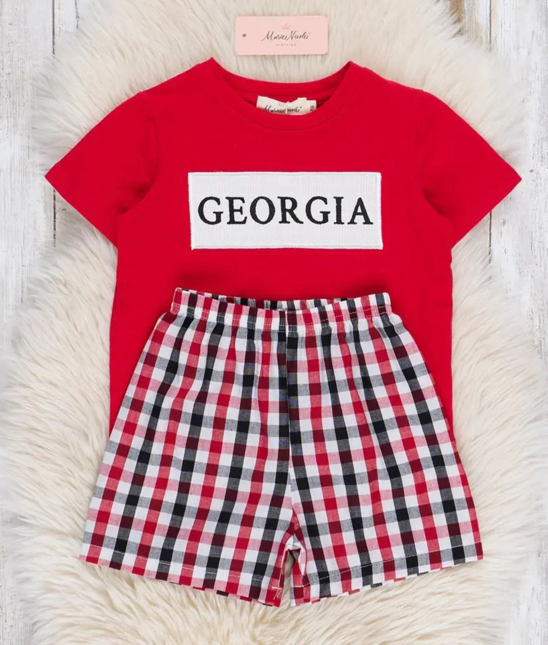 Marie Nicole Georgia Smocked Gingham Outfit