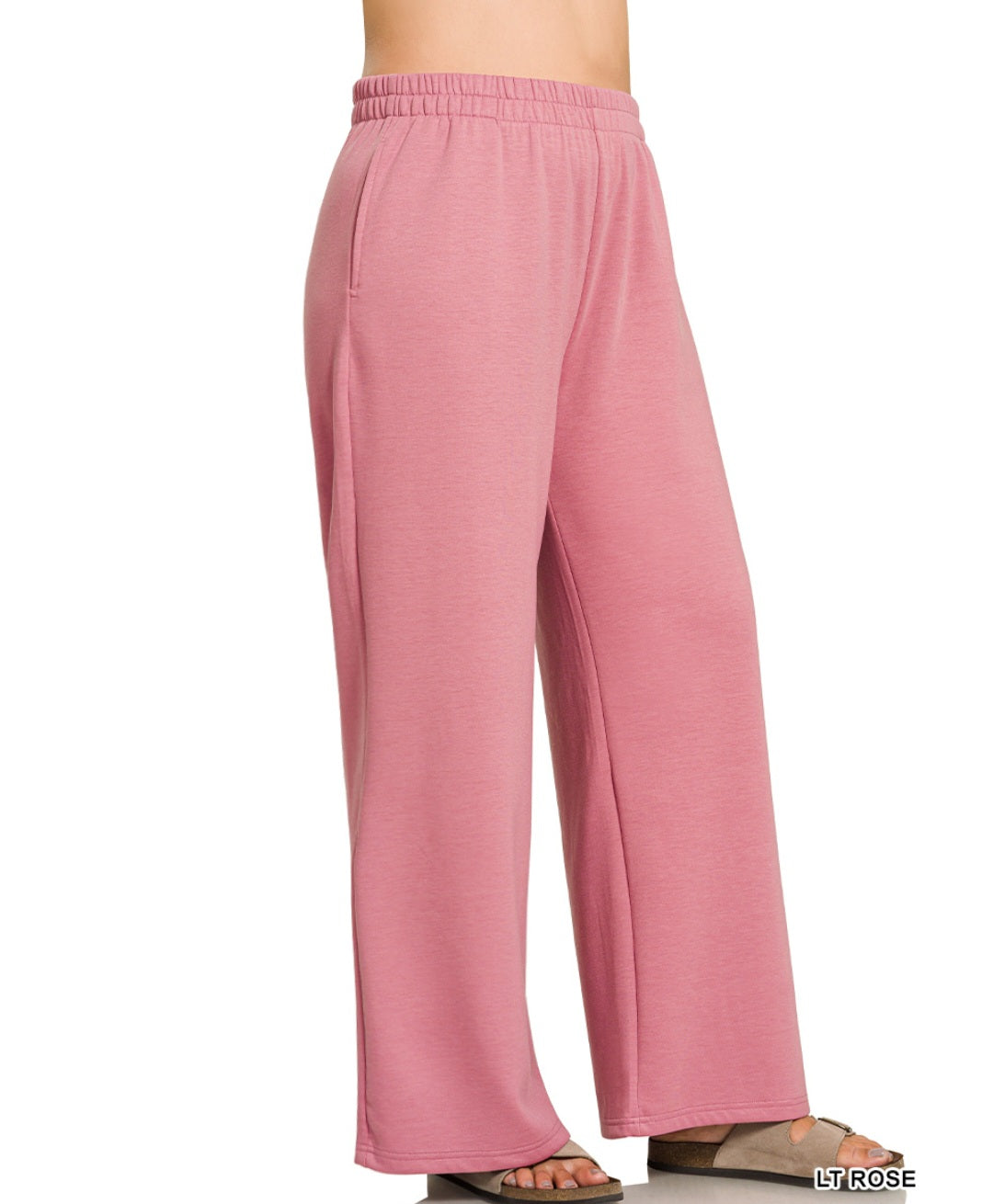 Zenana Plus scuba side slit top & pants set