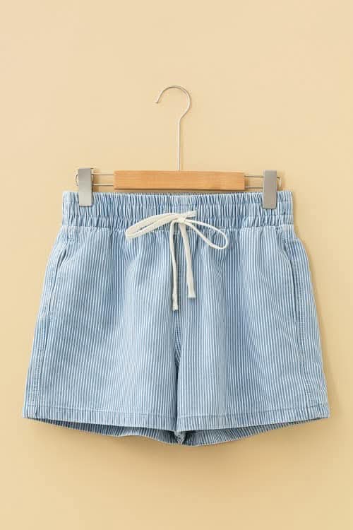 Stripe Elastic Denim Bottoms