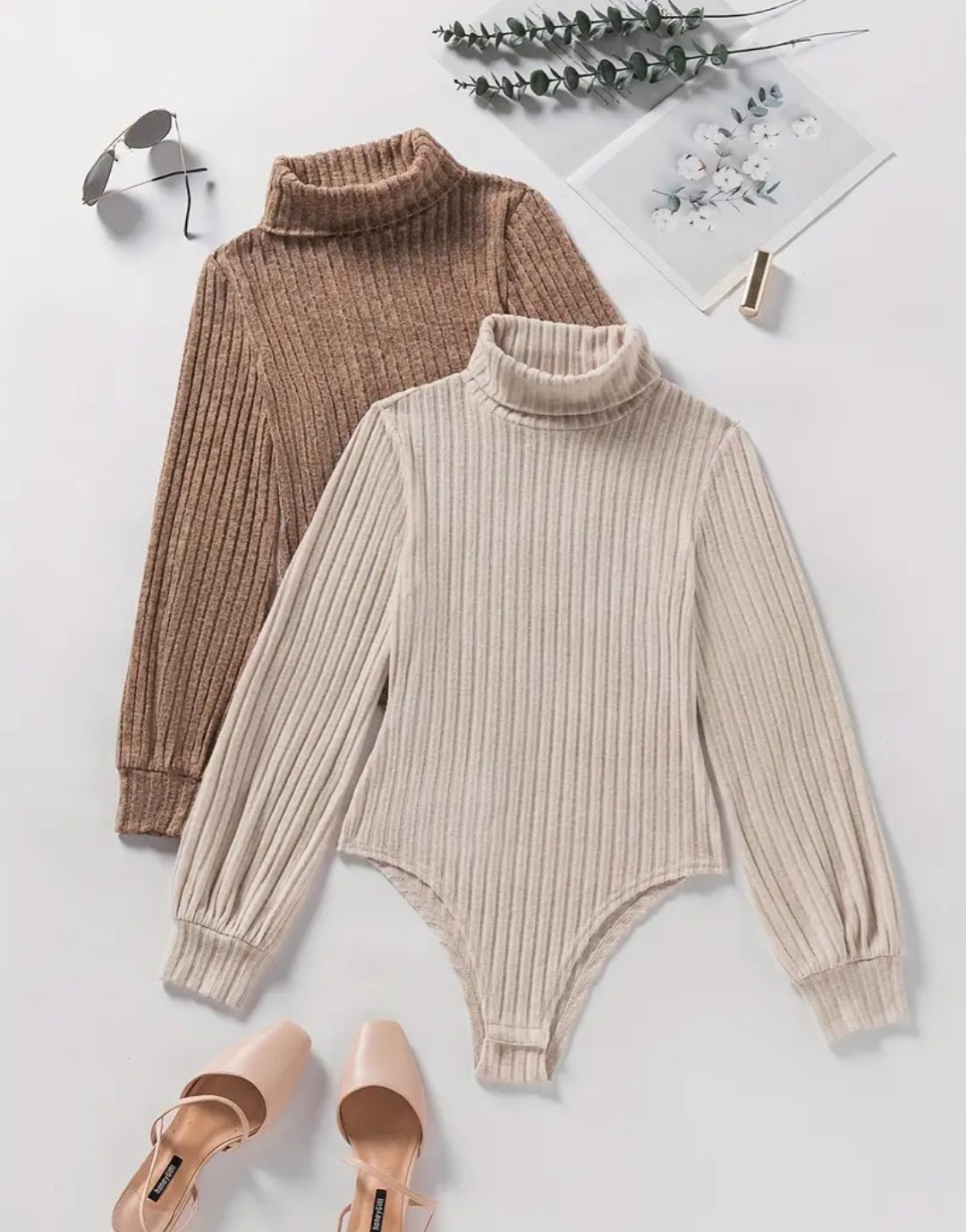 2 pc. Solid Color Long Sleeve Bodysuit