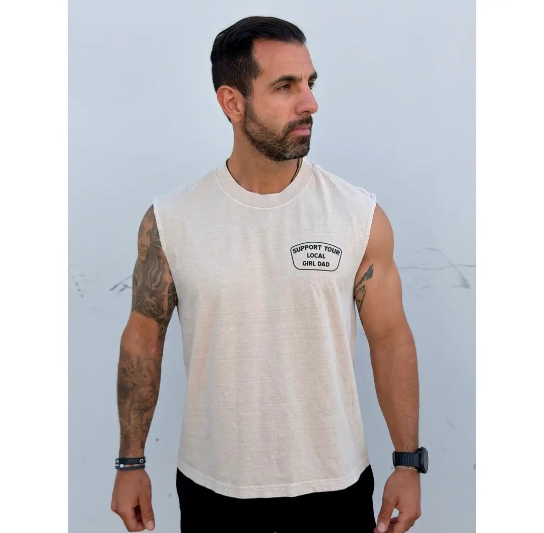 Dadbod Support Your Local Girl Dad Cut Off Tank