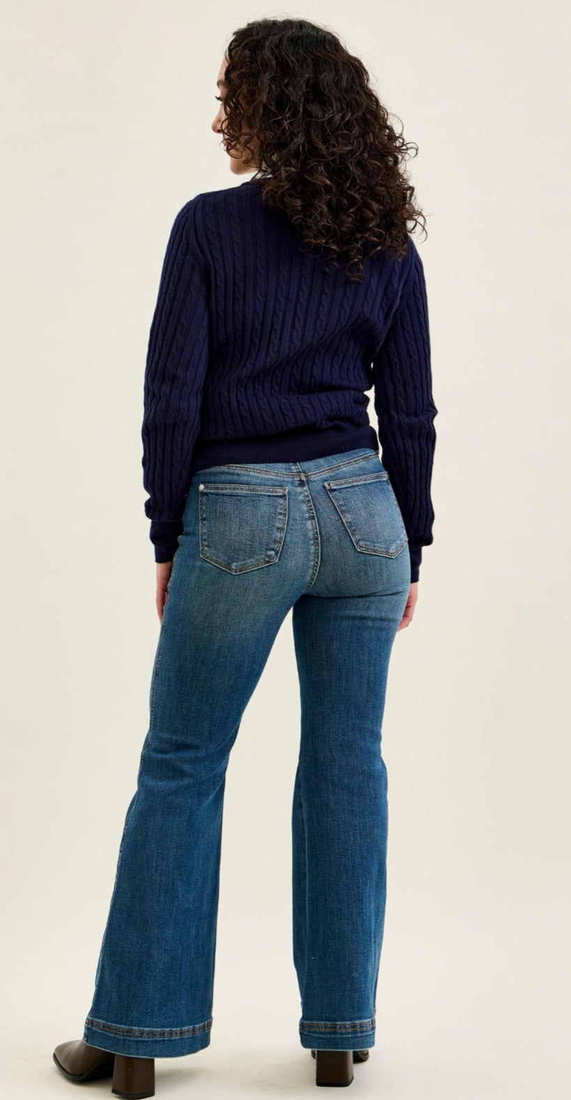 Judy Blue Petite Flare Tummy Control Double Button