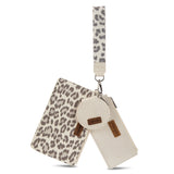 Wrangler Leopard Print Dual Pouch Wristlet with Zipper Round Case
