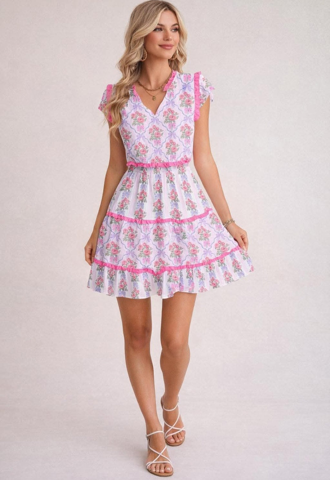 Ruffle Tiered Floral Dress