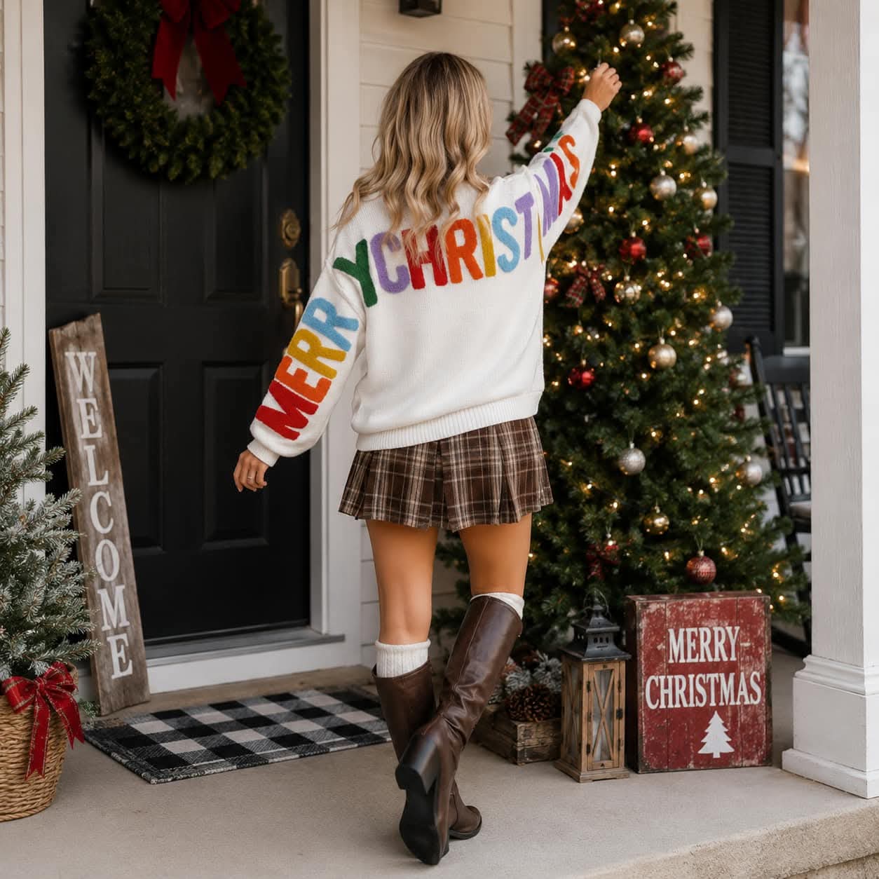 Merry Christmas Chenille Graphic Sweater Preorder