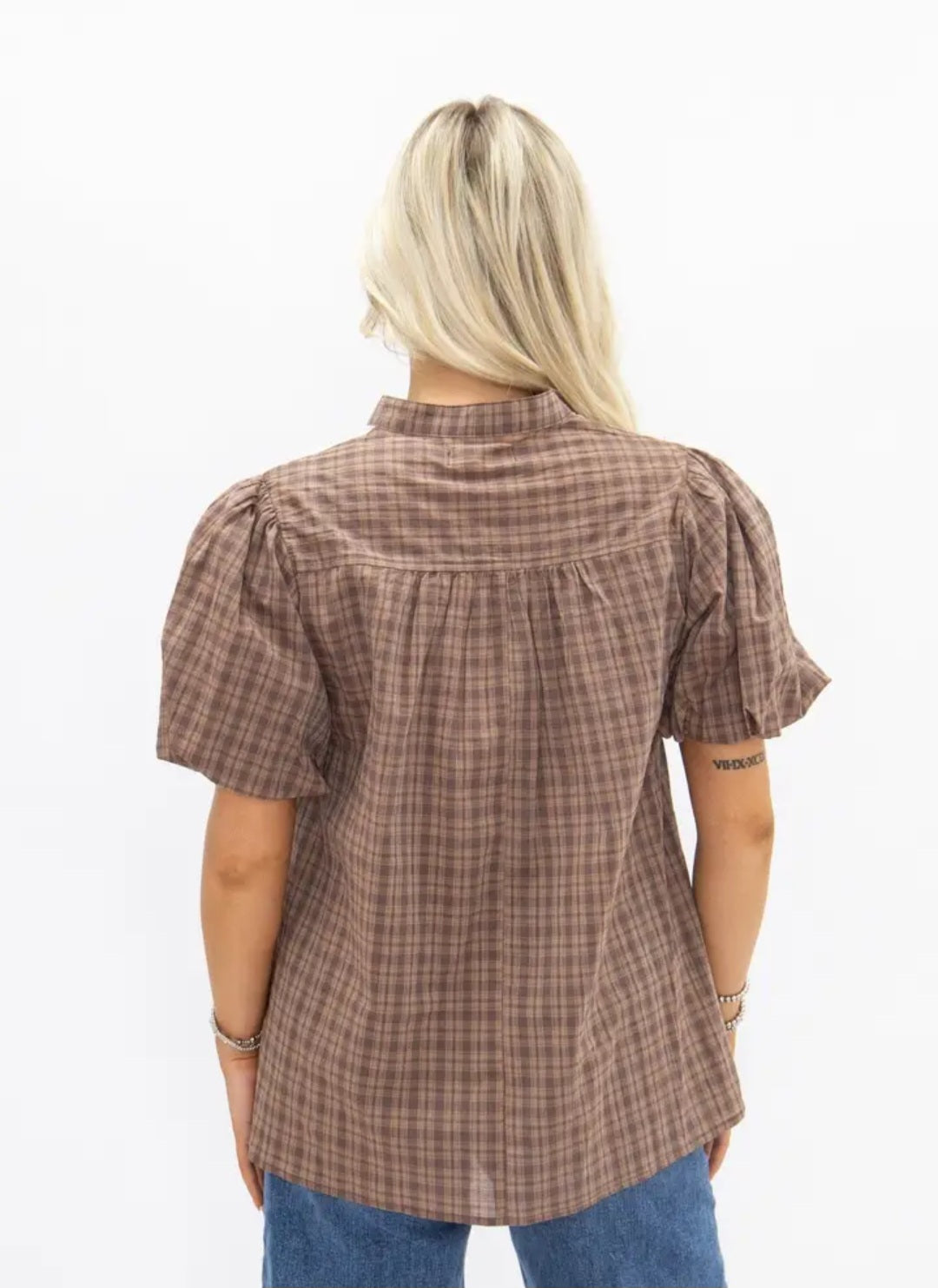 Grace & Emma Western Yoke Collared Top with Embroidered Horses