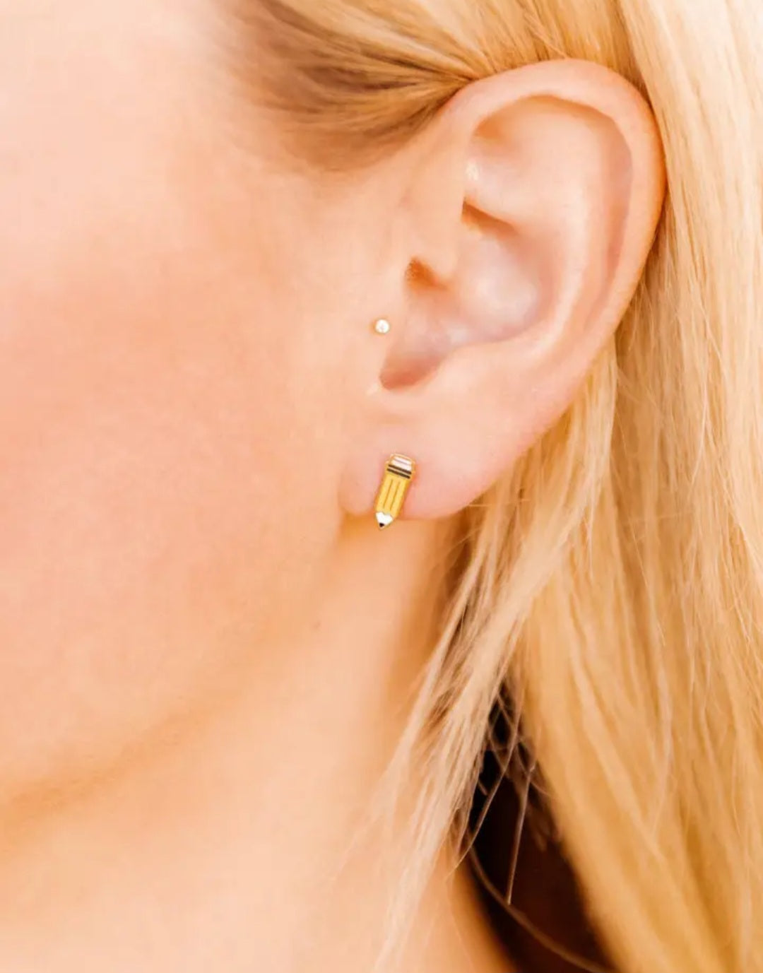 Screwback Stud Earrings - Pencil