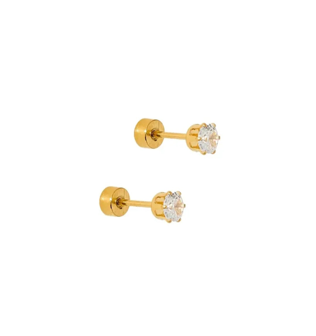 Screwback Stud Earrings - Helen Gold