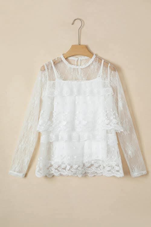 White Floral Lace Blouse