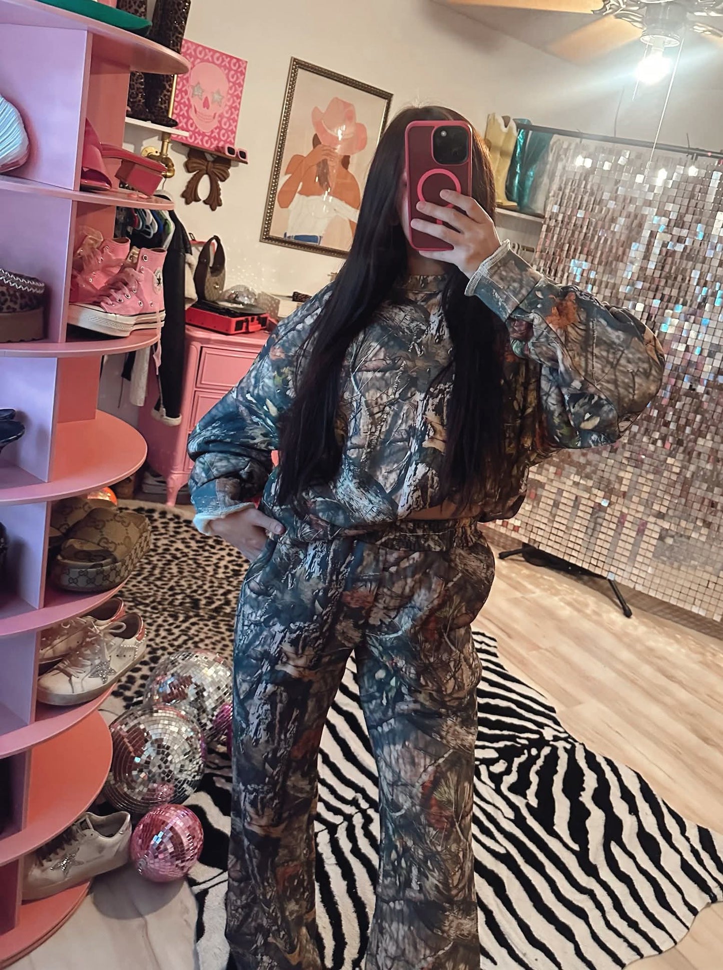 Wide Leg Camo Jogging Pants