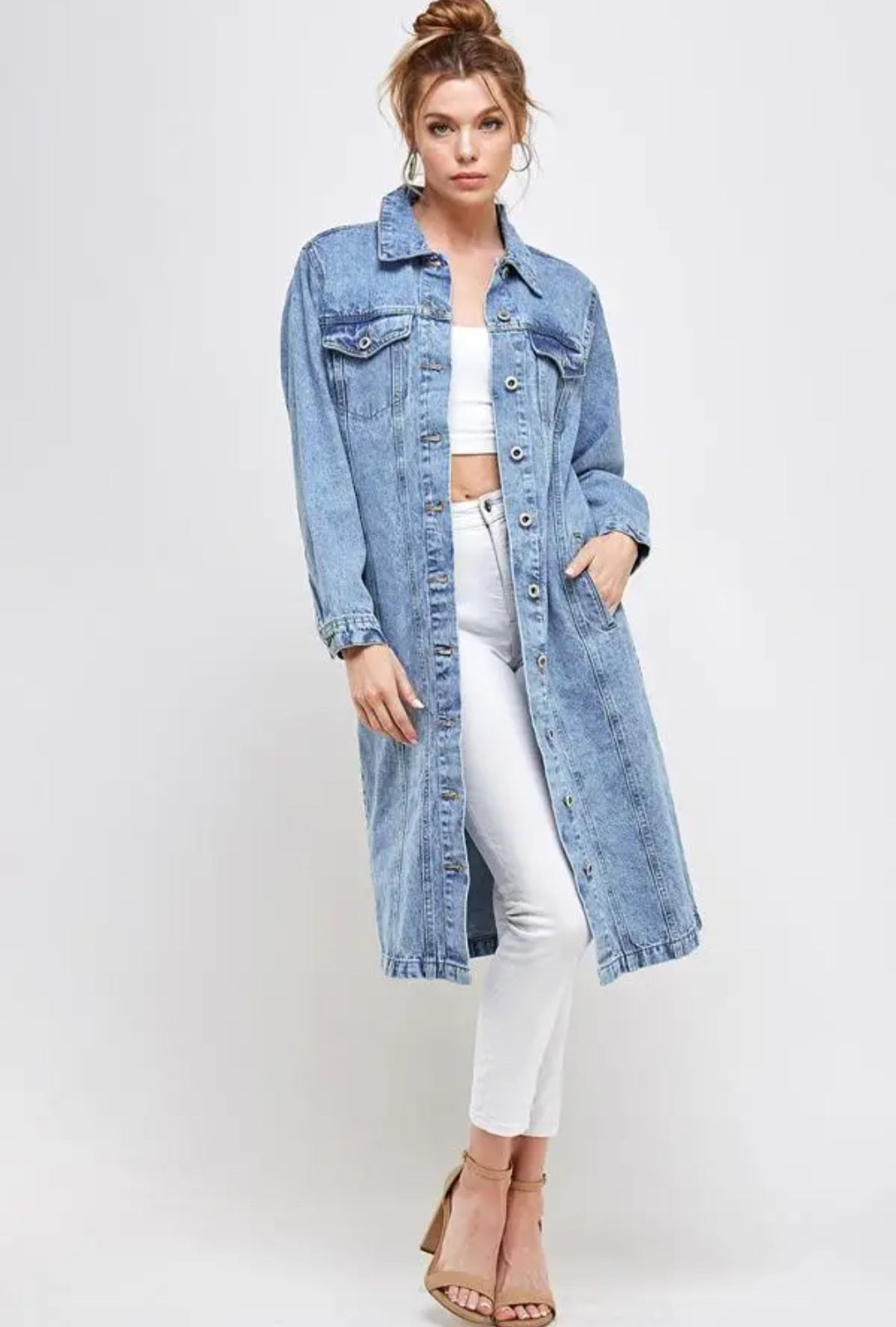 Long Denim Duster Jacket