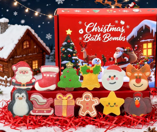 12 Pack Christmas Bath Bomb Set