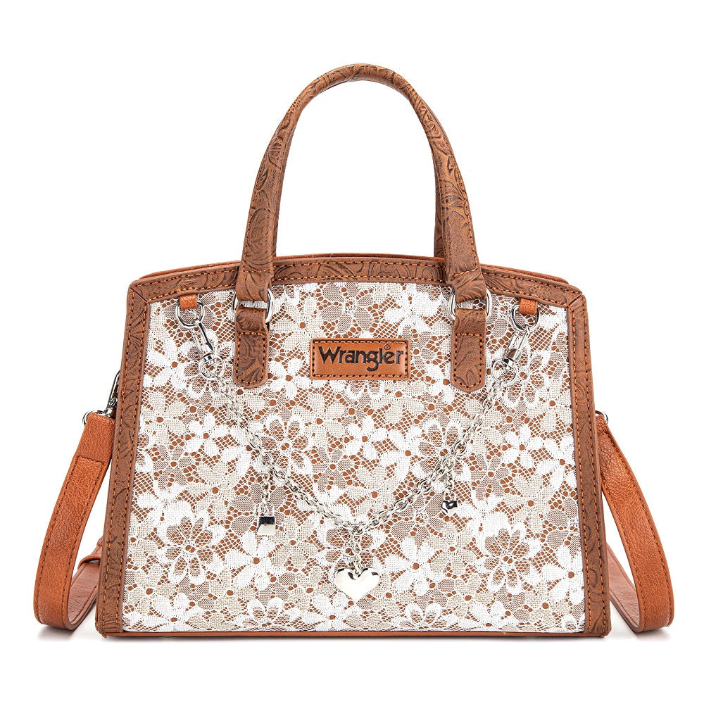 Preorder Wrangler Western Chic Lace with Chain Charm Satchel/Crossbody Bag